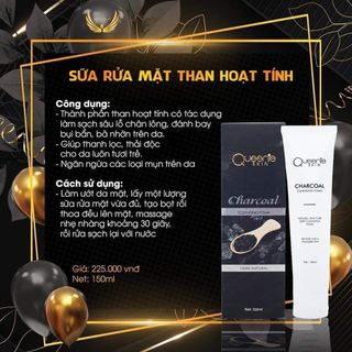 Sữa rửa mặt than hoạt tính Queenie skin giá sỉ