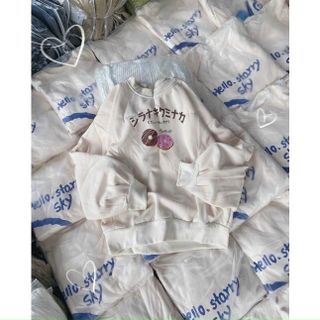Áo sweater nỉ ngoại tay phồng mềm form chuẩn