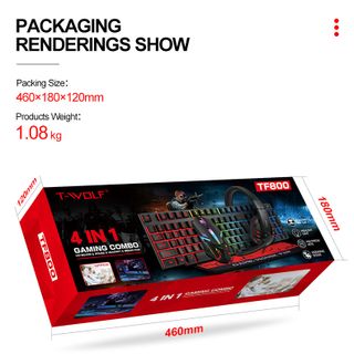 Combo Bàn Phím + Chuột Chơi Game TF800 - 4 IN 1 Có Đèn Nền