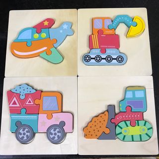 Tranh 3D Ghép Hình Nổi - Kích Thước 15 x 15 cm, Chất Liệu Gỗ Cao Cấp, Phù Hợp Cho Bé 1-3 Tuổi