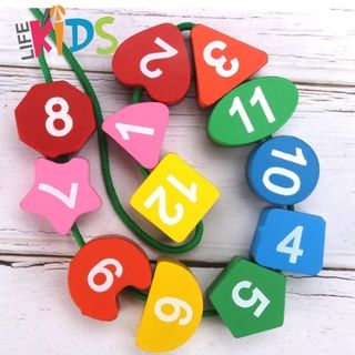 Đồng Hồ Xâu Hạt, Chất Liệu Gỗ Cao Cấp, Giúp Bé Nhận Biết Thời Gian, Số Học, Màu Sắc Toàn Diện, Phù Hợp Bé 1 - 3 T