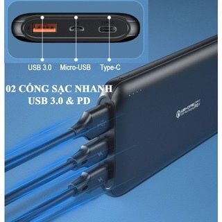 Sạc dự phòng WP 187 chính hãng đủ 10000mah sạc nhanh PD20w