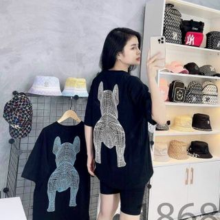 Áo thun cotton in chó mặt bự form 70kg