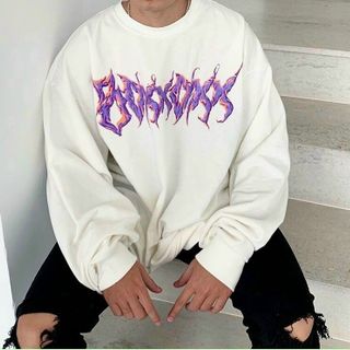 Áo sweater in chữ graffiti form dưới 65kg thun nỉ ngoại siêu ngầu