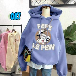 Áo hoodie chống nắng tránh mưa chất thun nỉ ngoại hình logo in pepe le pew form dưới 70kg tay phồng cánh dơi