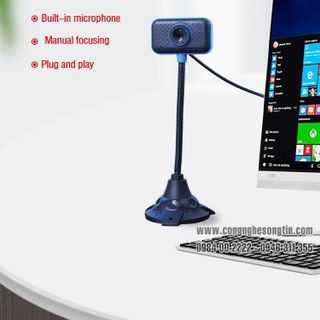 Webcam VSP 720p HD có mic, chân cao, có đèn