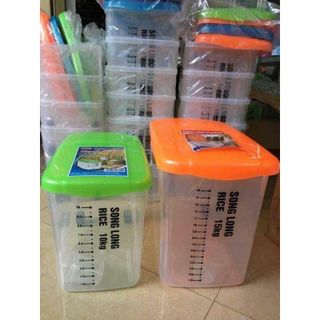 thùng đựng gạo 15kg song long có bánh xe