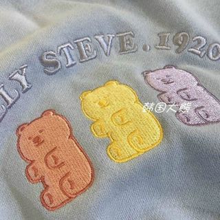 Áo sweater tay phồng nỉ ngoại 3 chú gấu mềm mịn form 68kg năng động