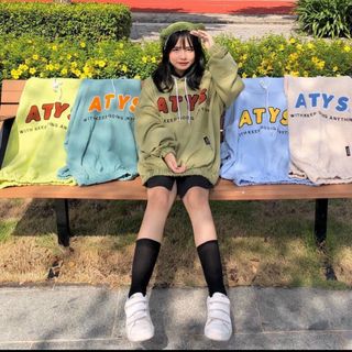 Áo hoodie in logo nổi ATYS thun nỉ ngoại form 70kg