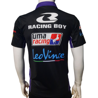 Áo thun nam có cổ Uma Racing in chuyển nhiệt thể thao
