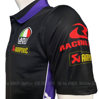 Áo thun nam có cổ Uma Racing in chuyển nhiệt thể thao