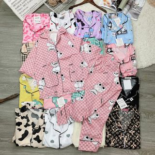 Pijama quần dài form áo cánh dơi giá sỉ