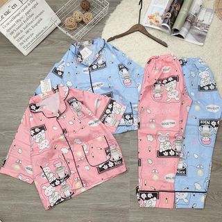 Pijama quần dài form áo cánh dơi