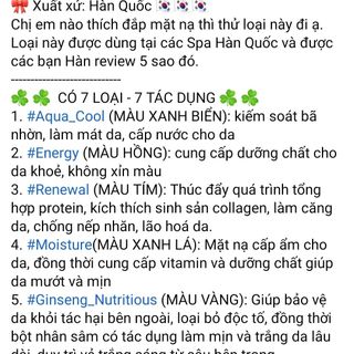 1kg Mặt nạ thạch tươi Hàn Quốc dùng cho spa Montblie Modeling Mask