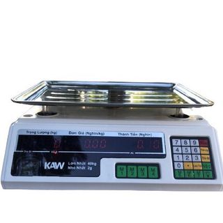 Cân Điện Tử Tính Tiền 40kg KAW cân chính xác, tính tiền chuẩn chỉnh nhanh mà tiện lợi , được thiết kế tối ưu cho việc tính tiền tại cửa hàng , siêu thị mini , các quầy bán hoa quả