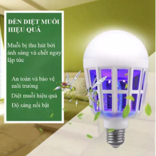 ĐÈN BẮT MUỖI 15W DÙNG ĐIỆN CHUI E27 ánh sáng trắng