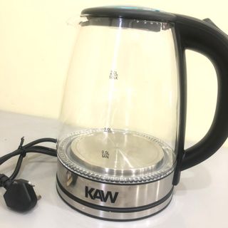 Ấm đun nước siêu tốc KAW RK1818 dung tích 2l, bình thủy tinh trong suốt, có đèn, bảo hành 12 tháng