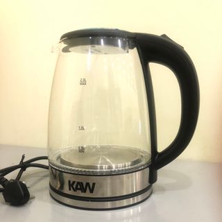 Ấm đun nước siêu tốc KAW RK1818 dung tích 2l, bình thủy tinh trong suốt, có đèn, bảo hành 12 tháng