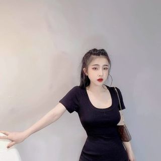 Đầm body cổ bo