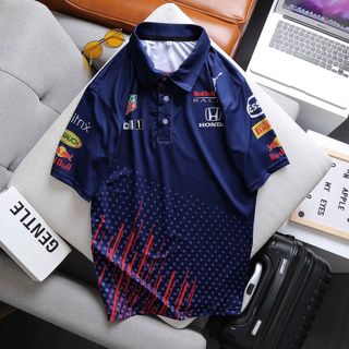 Áo thun nam tay ngắn cổ polo Redbull Racing in chuyển nhiệt phong cách thể thao