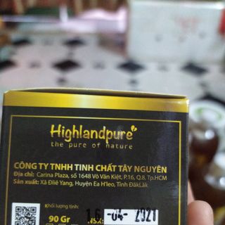 Kem Tinh Nghệ Sữa Ong Chúa Tây Nguyên Cao Cấp- Thương Hiệu HighlandPure- Lọ Thủy Tinh 90gr