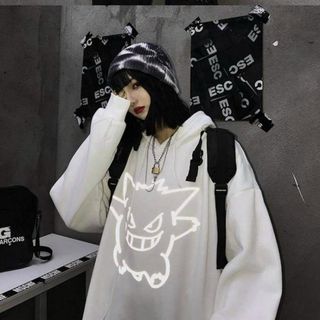 Áo hoodie in phản quang màu bạc thun nỉ ngoại decal in xịn form dưới 70kg