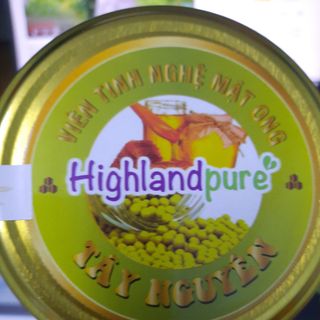 Viên Tinh Nghệ Mật Ong Tây Nguyên- Thương Hiệu Highlandpure- Hộp Thủy Tinh 500gr