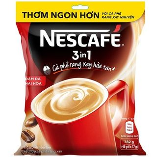 Cà phê Nescafé đỏ 3 in ( 1 bịch 46 gói x 17g ) Thùng 12 bịch giá sỉ