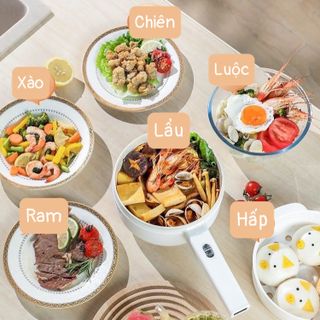 Nồi điện chống dính đa năng + kèm xửng hấp