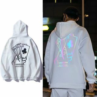 Áo Hoodie phản quang 7 màu POKER form dưới 70kg decan in xịn