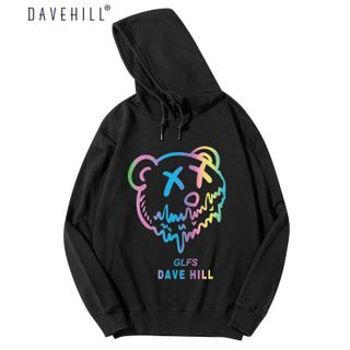 Áo Hoodie phản quang 7 màu DAVE HILL form dưới 70kg decan in xịn