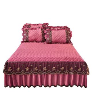 Ga gối nỉ nhung trần phủ bèo ren