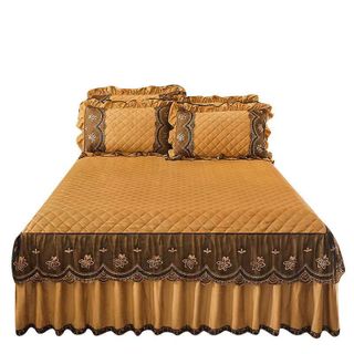 Ga gối nỉ nhung trần phủ bèo ren