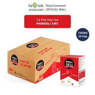 Thùng cà phê sữa hòa tan 3 trong 1 PhinDeli ( 17g x 18 gói x 30 hộp )