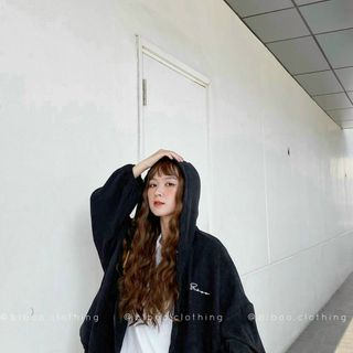 Áo khoác nhung trơn cánh dơi dễ thương, cá tính