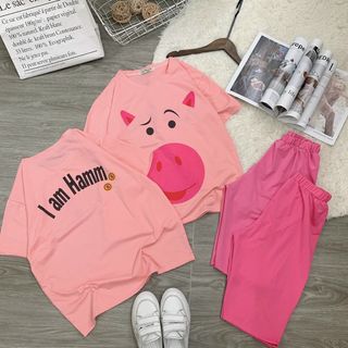 Set bộ quần ngố HEO HỒNG