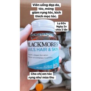 Viên uống đẹp da, móng, tóc Blackmores Hair Nail Skin lọ 60 viên