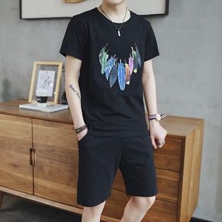 Set Bộ Thể Thao Nam In Lông Vũ Màu Xịn Xò