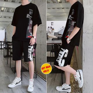 Set Bộ Thể Thao Nam In Chữ Thời Trang Cá Tính