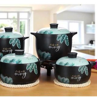 Nồi đất cao cấp chiếc lá chịu nhiệt độ cao 2.5L, 3.4L, 4.8L
