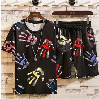 Set Bộ Thể Thao Nam In Bàn Tay Nhiều Màu Sang Chảnh