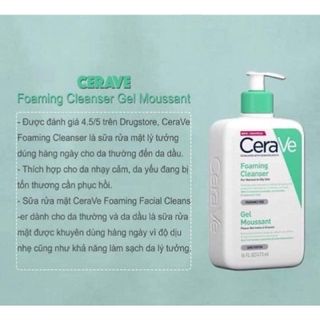 Sữa rửa mặt CeraVe dịu nhẹ và lành tính 237ml Bản Mỹ
