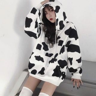Hoodie Nỉ Ngoại Bò Sữa KNN19(Freesize Dưới 75kg)