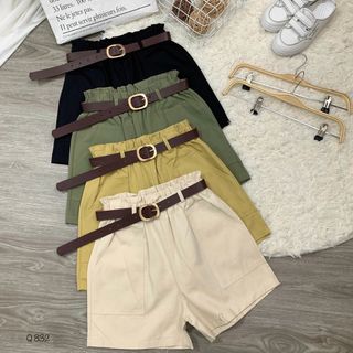 Quần short kaki lưng bo cao kèm belt dễ bán lắm nhen giá sỉ