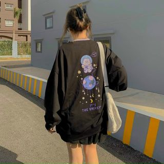Áo sweater in quả cầu chất thun nỉ ngoại đẹp
