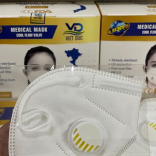 Khẩu trang Y tế VN95 (FFP2-CE) - Việt Đức (CÓ VAN THỞ)