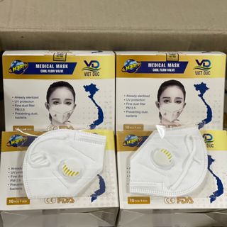 Khẩu trang Y tế VN95 (FFP2-CE) - Việt Đức (CÓ VAN THỞ)