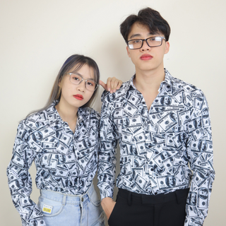 ÁO SƠ MI NAM 3D HỌA TIẾT DOLLAR THỜI TRANG