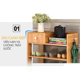 KỆ GIÀY - TỦ GIÀY GỖ 5 TẦNG CÓ NGĂN KÉO
