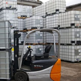 Bồn rỗng IBC 1000 lít khung thép đế gỗ cũ